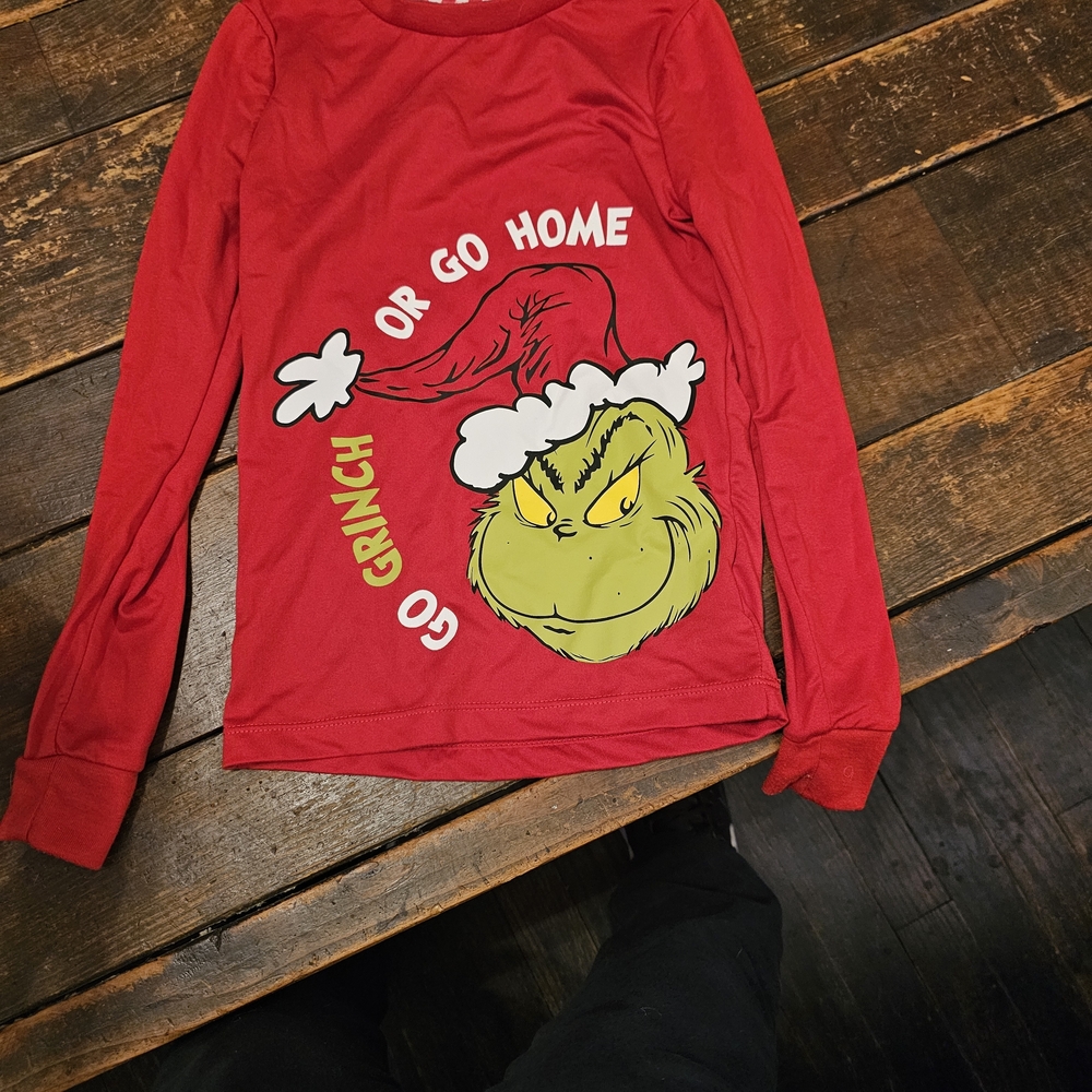 Red Grinch Kids Pajama Top - Festive Holiday Sleepwear